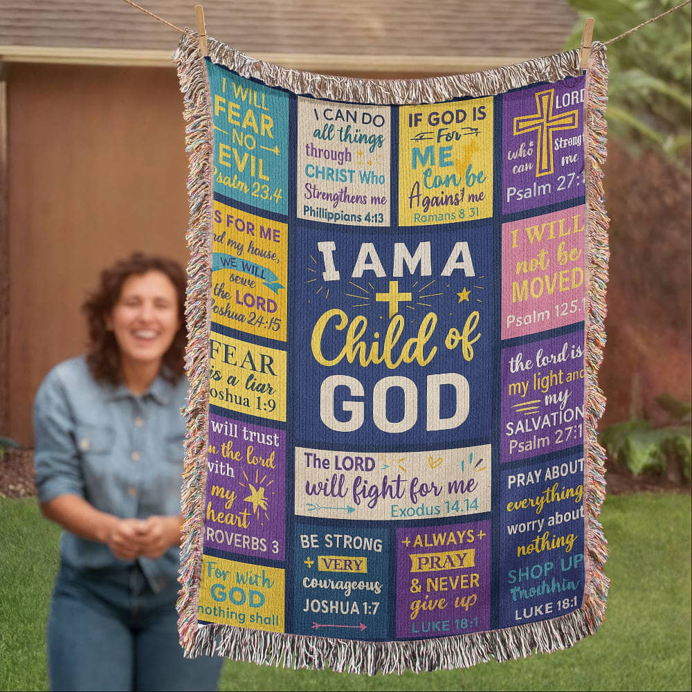 Child of God Christian Scripture Blanket